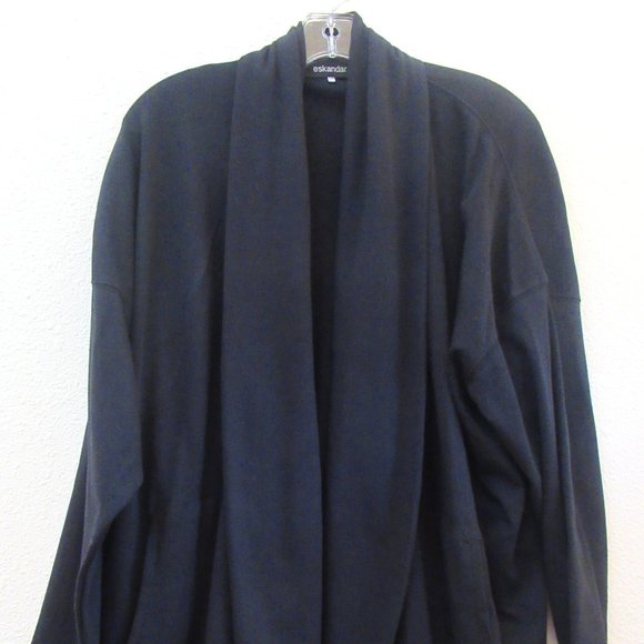 Black ESKANDAR 100% Pima Cotton Jacket, One Size, Very Good Condition - Picture 13 of 15
